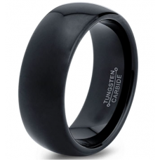 Black Dome Tungsten Wedding Band 8 mm